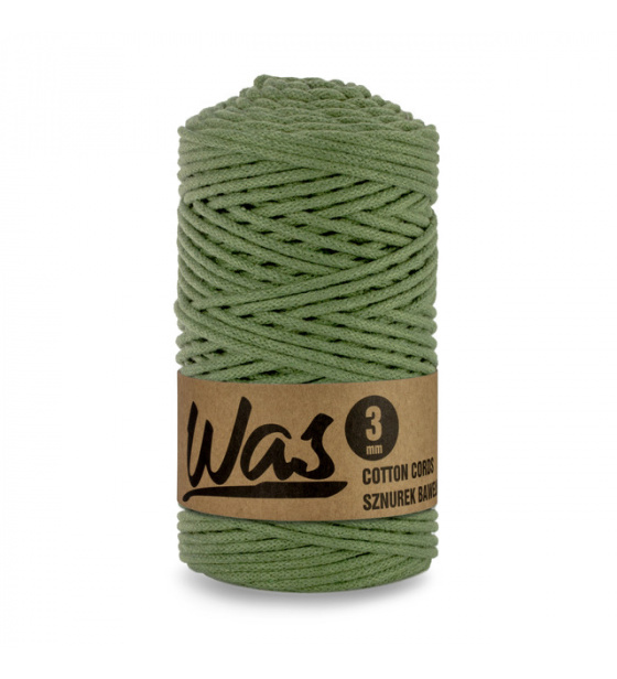 Bavlněná šňůra 3mm, 100m, KHAKI