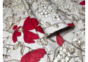 Tissu coton Fleurs sur gris
