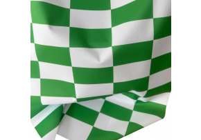 Látka do exteriéru na zahradné lehátka a húpacie siete, farba Bielo-Zelená Šachovnica 5x10 cm Látka do exteriéru na zahradné lehátka a húpacie siete, farba Bielo-Zelená Šachovnica 5x10 cm