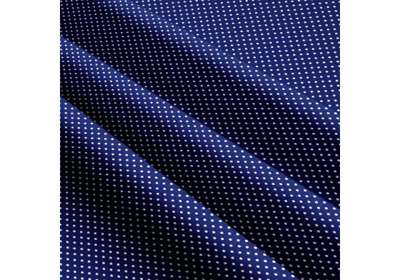 Bavlnená látka, vzor 2 mm malá bodka 143, farba modrá, metráž 150 cm         