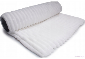 Dekoračná látka Minky prúžky farba biela 