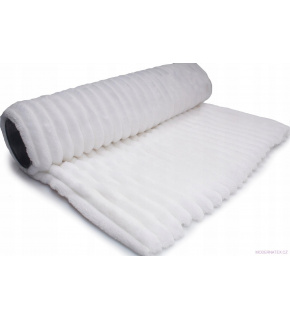 Dekoračná látka Minky prúžky farba biela 