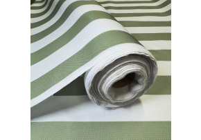 Látka do exteriéru na zahradné lehátka a húpacie siete, farba bielo-šedá, prúžok 5 cm Látka do exteriéru na zahradné lehátka a húpacie siete, farba bielo-šedá, prúžok 5 cm