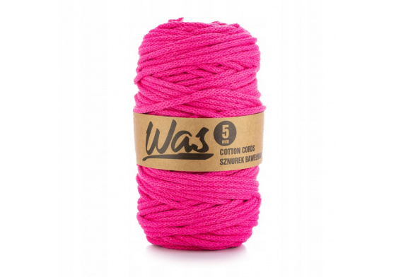 Bavlnená šnúra 5 mm, 100 m, farba fuchsiová 110