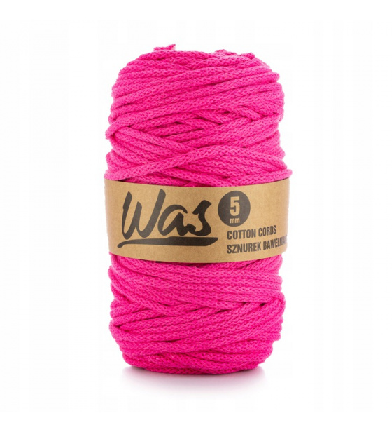 Bavlnená šnúra 5 mm, 100 m, farba fuchsiová 110