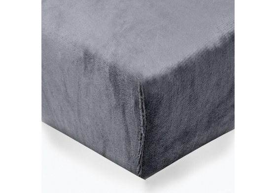 Prostěradlo mikroflanel barva tm. šedá 180x200