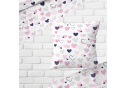  Bavlnená látka 484, vzor ružové srdiečka, biely podklad, metráž 160 cm    