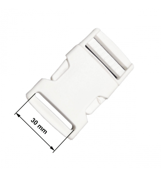 Spona plastová 30 mm farba Biela