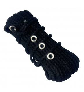 Bavlnené-Polyesterové lano 9 mm x 25 m, farba Čierna