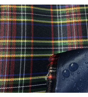 Nepremokavá látka Kodura Kocka, farba modrá, metráž 150 cm