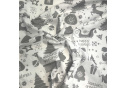 Christmas cotton fabric, width 160 cm, MIX Grey on White