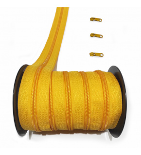 Zips špirálový, farba žltá 5 mm, metráž 
