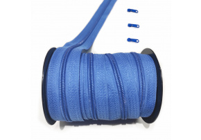 Zips špirálový, farba modrá 5 mm, metráž 