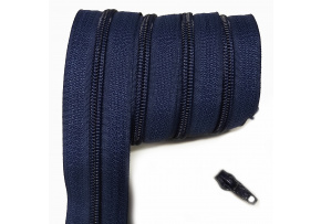 Zips špirálový, farba granátová 5 mm, metráž