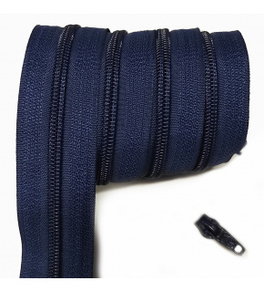 Zips špirálový, farba granátová 5 mm, metráž