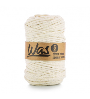Bavlnená šnúra 5 mm,100 m, farba ecru 020