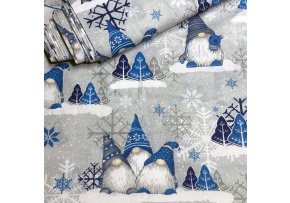 Vianočný vzor bavlnenej látky Vianoce 24, farba modrá, metráž 160 cm Vianočný vzor bavlnenej látky Vianoce 24, farba modrá, metráž 160 cm