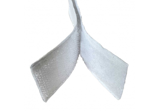 Pásik na suchý zips s lepidlom, farba Biela 2x10 cm, šírka 20 mm