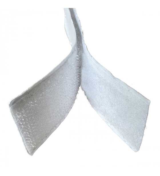 Pásik na suchý zips s lepidlom, farba Biela 2x10 cm, šírka 20 mm