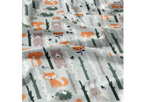 Bavlnená látka vzor zvieratká na šedom podklade, metráž 160 cm Bavlnená látka vzor zvieratká na šedom podklade, metráž 160 cm