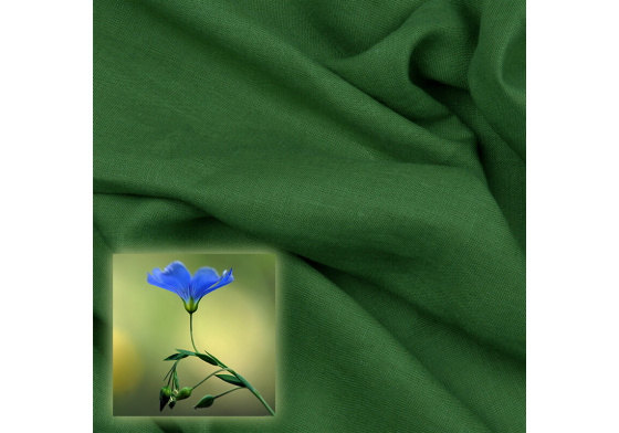 Ľanová prírodná látka Oskar farba zelená 265 gr 