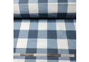 Bavlnená látka, vzor kocka modrá 8 cm mix, metráž 150 cm       