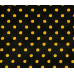 Bavlnená látka, vzor 4 mm stredná bodka, farba čierno-žltá, metráž 150 cm 