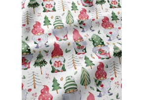 Vianočný bavlnenej látky vzor Vianoce na Bielom, metráž 160 cm Vianočný bavlnenej látky vzor Vianoce na Bielom, metráž 160 cm