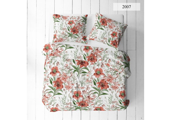 Bavlnené látky vzor Kvietky na Bielom