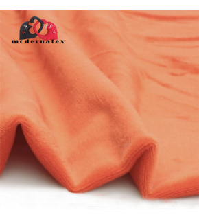 Jednofarebná látka Minky mikroplyš farba nektarínková