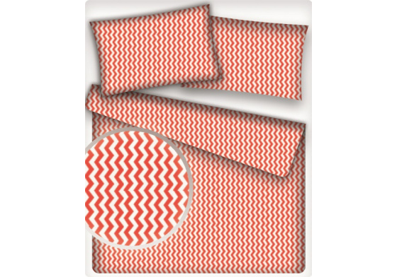 Dekorační dětské bavlněné látky metráž Cikcak barva červená