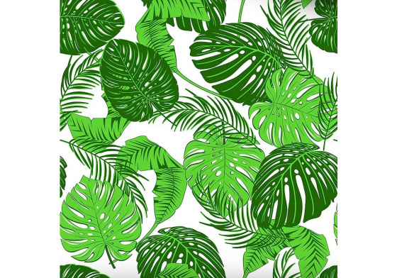 Dekorační dětská bavlněná látka vzor Listy zelené