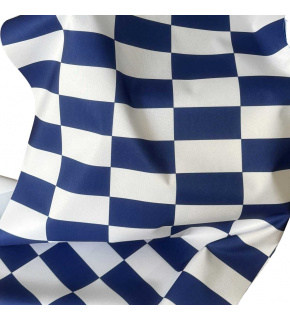 Látka do exteriéru na zahradné lehátka a húpacie siete, farba bielo modra šachovnica 5x10 cm