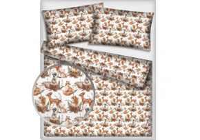 Bavlnená látka vzor Zvieratká na bielom podklade, metráž 160 cm