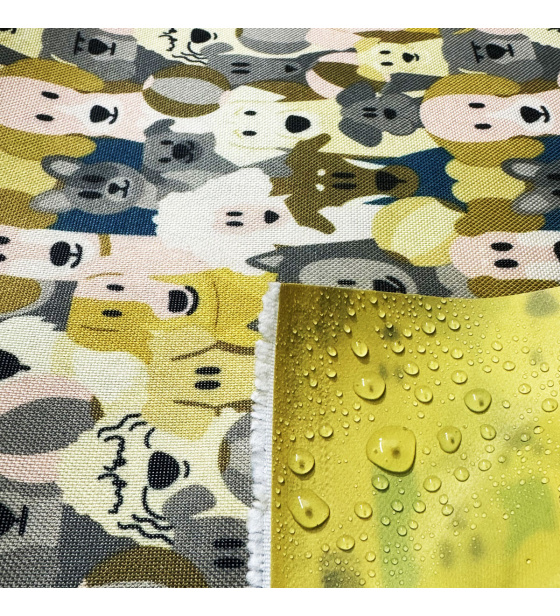 Nepremokavá látka Kodura pes 7, farba krémová, metráž 150 cm      