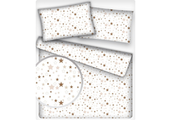 Bavlnená látka, vzor hviezdy na bielom podklade, metráž 160 cm