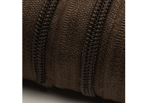 Zips špirálový, farba Hnedá 8 mm, metráž