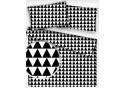 Bavlněná látka vzor geo trojúhelníky černé