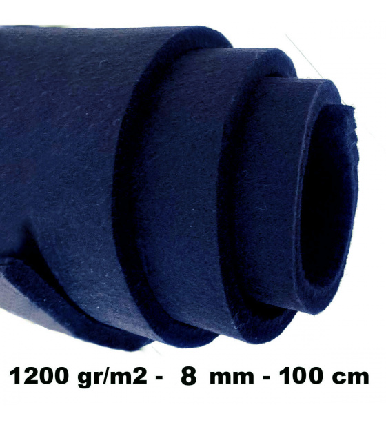 Filc techniczny  8 mm kolor Granatowy, szerokość 100 cm