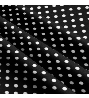 Bavlnená látka, vzor 10 mm biela bodka na čiernom podklade, metráž 160 cm      