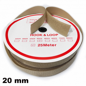 Páska suchý zips (set) - Béžová 20 mm x 25 m