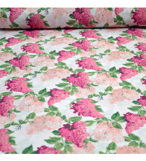 Bavlnená látka 1345 vzor konár orgovánu, farba biela, metráž 160 cm        