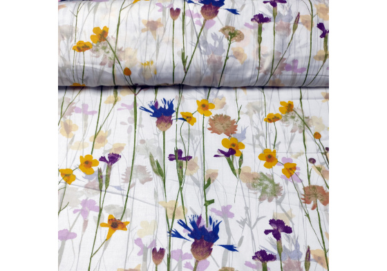 Dekorační dětská bavlněná látka vzor Pole na bílém