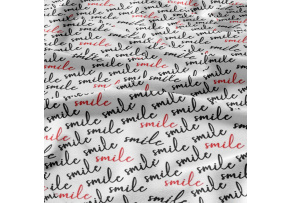 Bavlnená látka vzor smile, biely podklad, metráž 160 cm Bavlnená látka vzor smile, biely podklad, metráž 160 cm