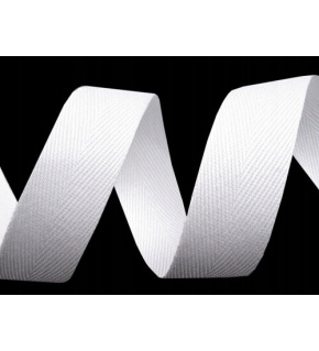 Lemovací prúžok bavlnený 20 mm farba biela 