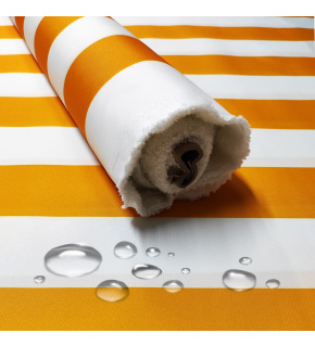 Nepremokavá látka, farba žlté prúžky, metráž 160 cm      