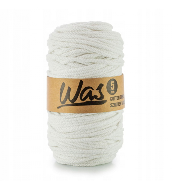 Bavlnená šnúra 5 mm, 100 m, biela 010