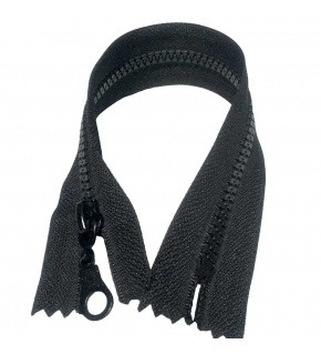 Zips čierný kosticový Nedeliteľný 5 mm, dĺžka 25 cm