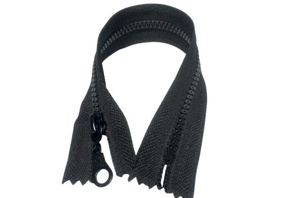 Zips čierný kosticový Nedeliteľný 5 mm, dĺžka 25 cm