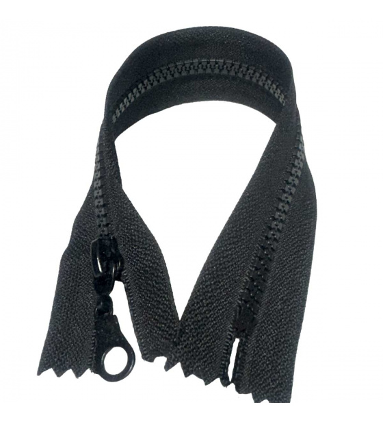 Zips čierný kosticový Nedeliteľný 5 mm, dĺžka 25 cm